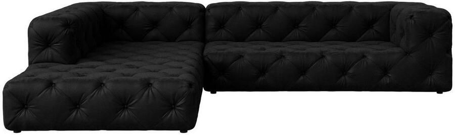 Places of Style Hoekbank FOLLINA L-vorm met klassieke Chesterfield-knoopstiksels - Foto 6