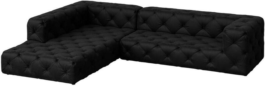 Places of Style Hoekbank FOLLINA L-vorm met klassieke Chesterfield-knoopstiksels - Foto 4