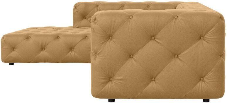 Places of Style Hoekbank FOLLINA L-vorm met klassieke Chesterfield-knoopstiksels - Foto 3