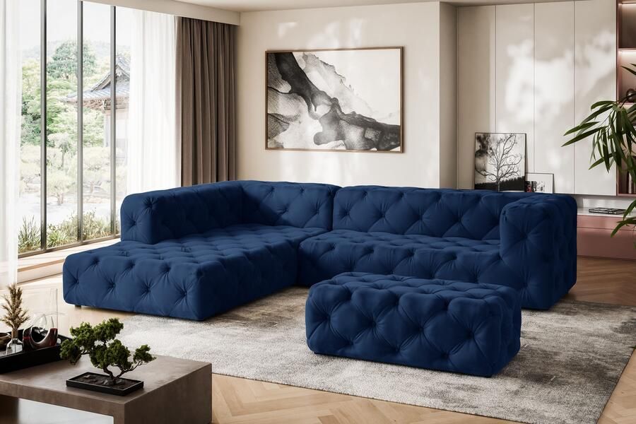 Home affaire Hoekbank FOLLINA L-vorm met klassieke Chesterfield-knoopstiksels - Foto 2