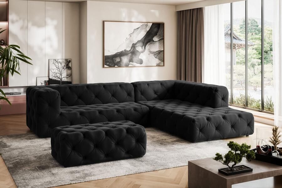 Home affaire Hoekbank FOLLINA L-vorm met klassieke Chesterfield-knoopstiksels - Foto 2