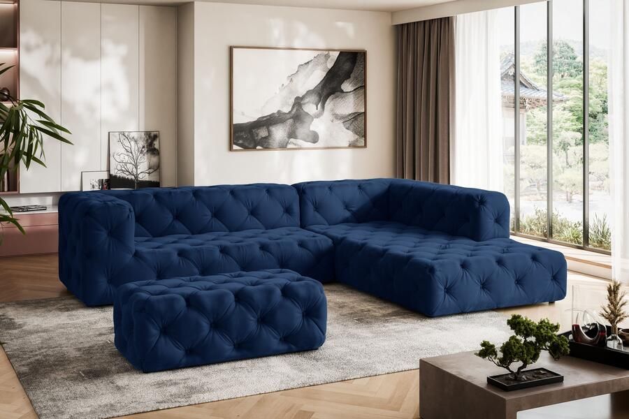 Home affaire Hoekbank FOLLINA L-vorm met klassieke Chesterfield-knoopstiksels - Foto 2