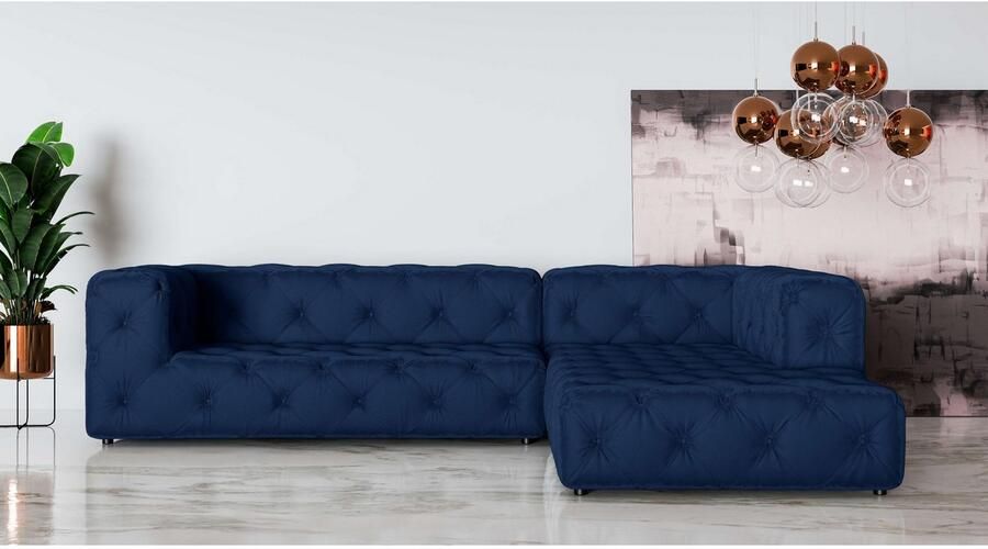 Home affaire Hoekbank FOLLINA L-vorm met klassieke Chesterfield-knoopstiksels - Foto 3