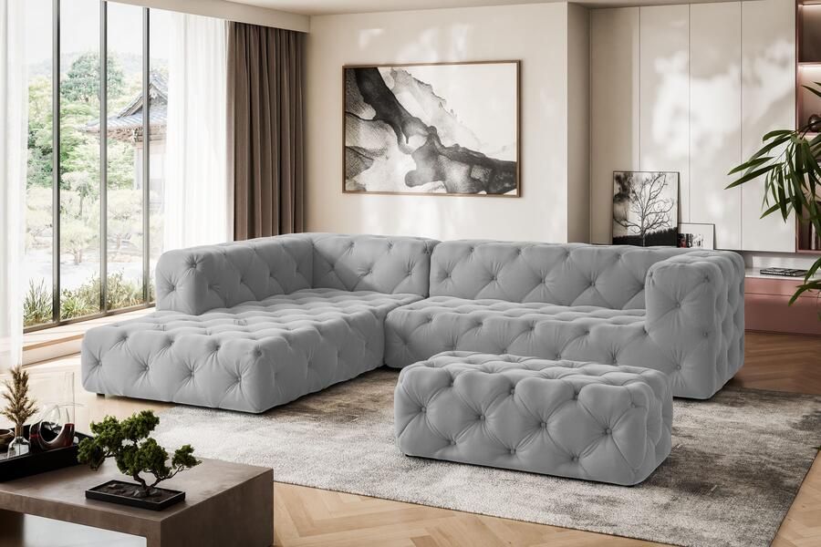 Home affaire Hoekbank FOLLINA L-vorm met klassieke Chesterfield-knoopstiksels - Foto 2