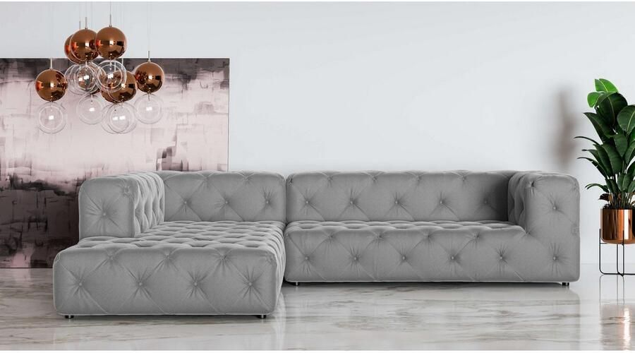 Home affaire Hoekbank FOLLINA L-vorm met klassieke Chesterfield-knoopstiksels - Foto 3