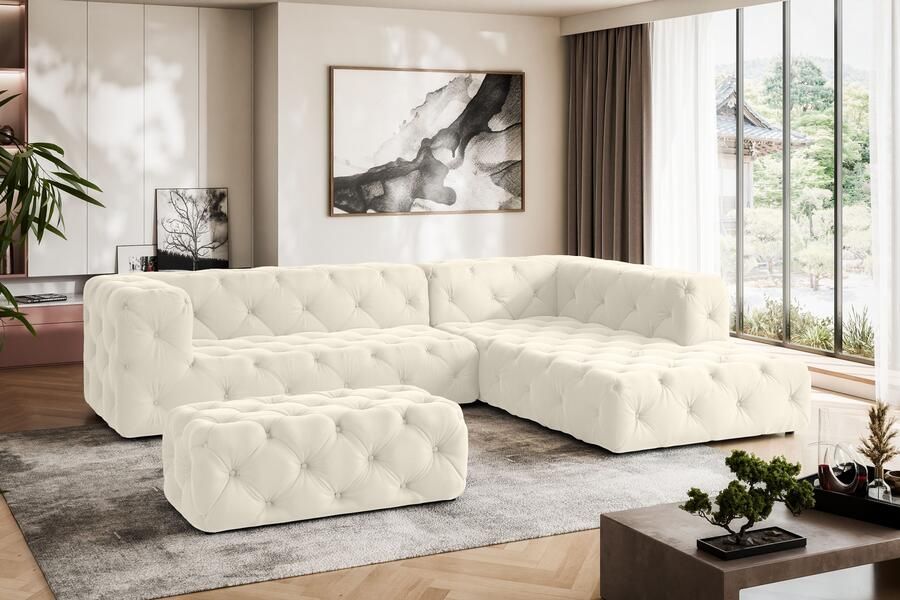 Home affaire Hoekbank FOLLINA L-vorm met klassieke Chesterfield-knoopstiksels