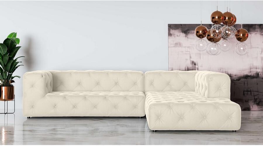 Home affaire Hoekbank FOLLINA L-vorm met klassieke Chesterfield-knoopstiksels - Foto 2