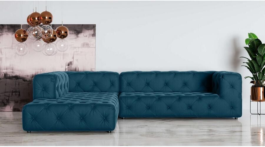 Home affaire Hoekbank FOLLINA L-vorm met klassieke Chesterfield-knoopstiksels - Foto 2