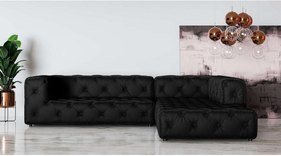 Home affaire Hoekbank FOLLINA L-vorm met klassieke Chesterfield-knoopstiksels - Foto 2