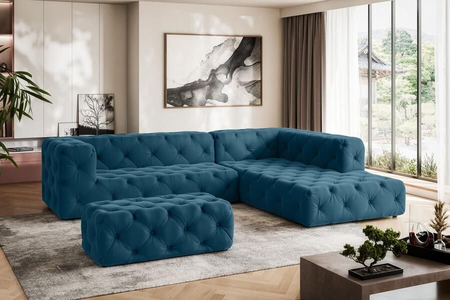 Home affaire Hoekbank FOLLINA L-vorm met klassieke Chesterfield-knoopstiksels - Foto 2