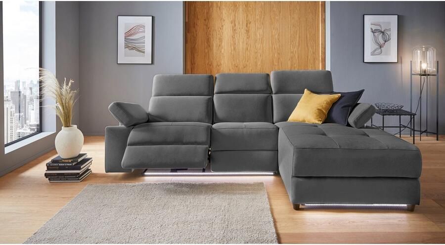 Places of Style Hoekbank Kilado L-vorm met relaxfunctie verstelbare armleuning verstelbare hoofdsteun - Foto 6