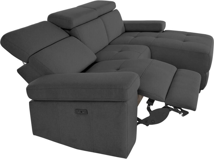 Places of Style Hoekbank Kilado L-vorm met relaxfunctie verstelbare armleuning verstelbare hoofdsteun