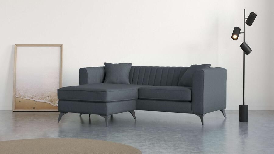 Home affaire Hoekbank MATTHEW L-vorm ideaal voor kleine ruimtes afmetingen B D H: 201 162 74 cm