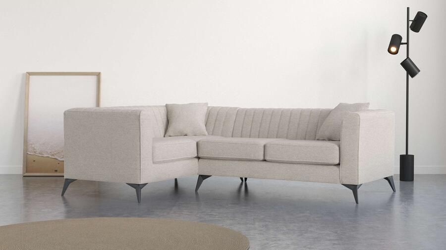 Home affaire Hoekbank MATTHEW L-vorm ideaal voor kleine ruimtes afmetingen B D H: 240 167 74 cm