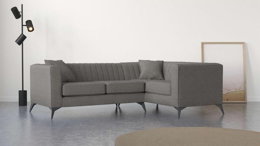 Home affaire Hoekbank MATTHEW L-vorm ideaal voor kleine ruimtes afmetingen B D H: 240 167 74 cm