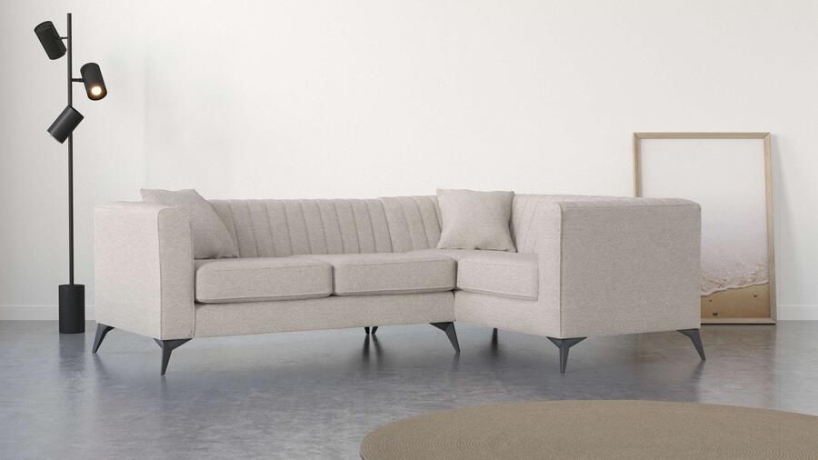 Home affaire Hoekbank MATTHEW L-vorm ideaal voor kleine ruimtes afmetingen B D H: 240 167 74 cm