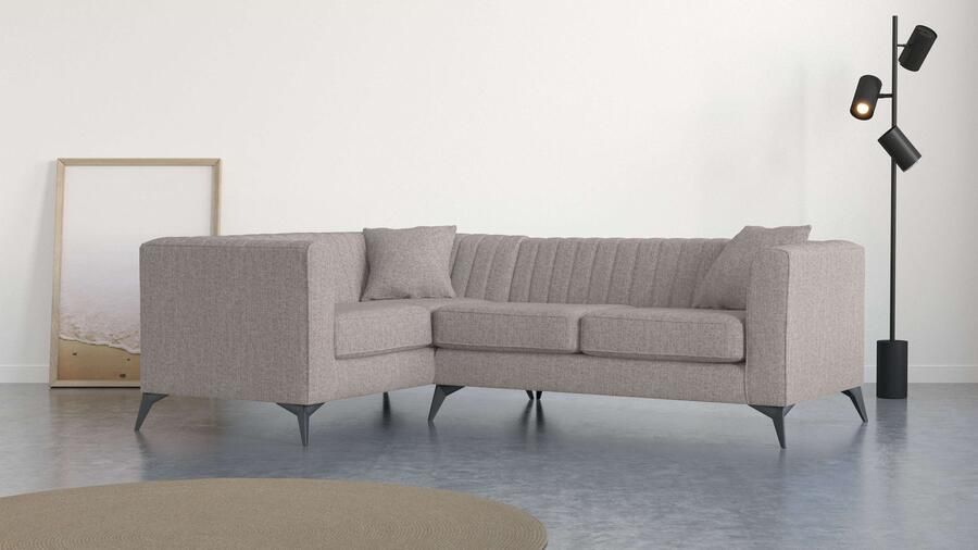 Home affaire Hoekbank MATTHEW L-vorm ideaal voor kleine ruimtes afmetingen B D H: 240 167 74 cm