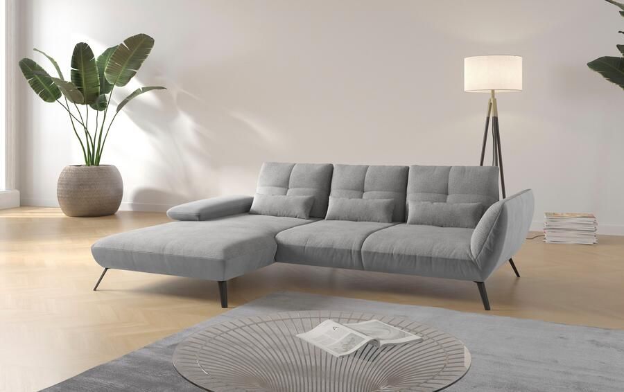 Places of Style Hoekbank Mikado L-vorm incl. zitdiepteverstelling en armleuningverstelling