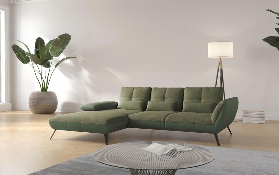 Places of Style Hoekbank Mikado L-vorm incl. zitdiepteverstelling en armleuningverstelling