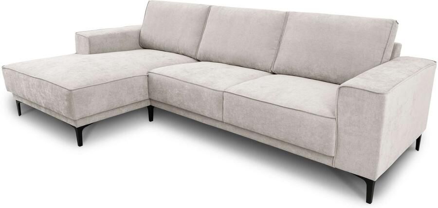 Places of Style Hoekbank Oland structuur platweefsel luxe microvezel bouclé - Foto 7