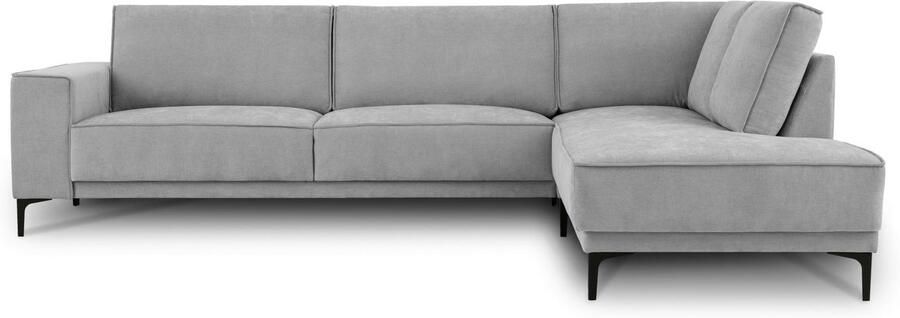 Places of Style Hoekbank Oland structuur platweefsel luxe microvezel bouclé L-vorm 289 cm golfondersteuning Scandinavisch ontwerp metalen poten - Foto 7