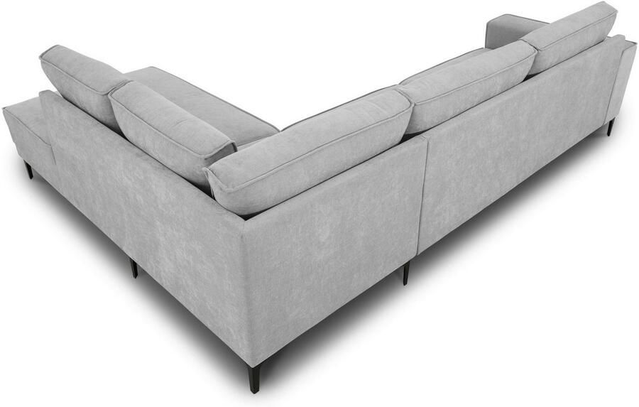 Places of Style Hoekbank Oland structuur platweefsel luxe microvezel bouclé L-vorm 289 cm golfondersteuning Scandinavisch ontwerp metalen poten - Foto 5