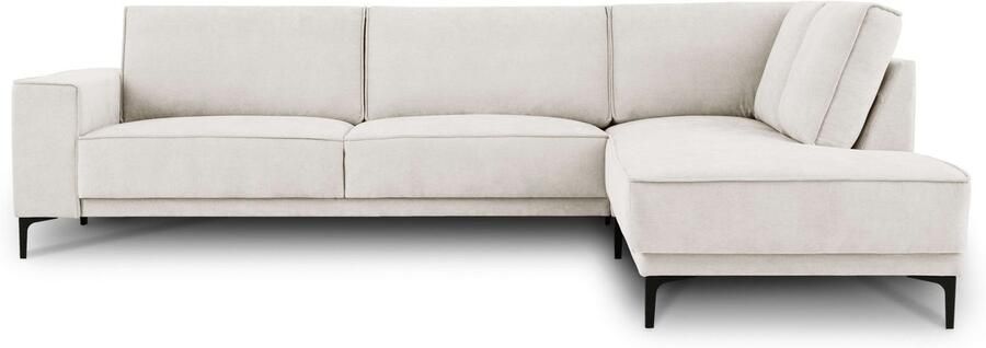 Places of Style Hoekbank Oland structuur platweefsel luxe microvezel bouclé L-vorm 289 cm golfondersteuning Scandinavisch ontwerp metalen poten - Foto 17