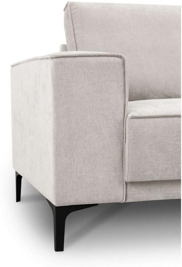 Places of Style Hoekbank Oland structuur platweefsel luxe microvezel bouclé L-vorm 289 cm golfondersteuning Scandinavisch ontwerp metalen poten - Foto 4