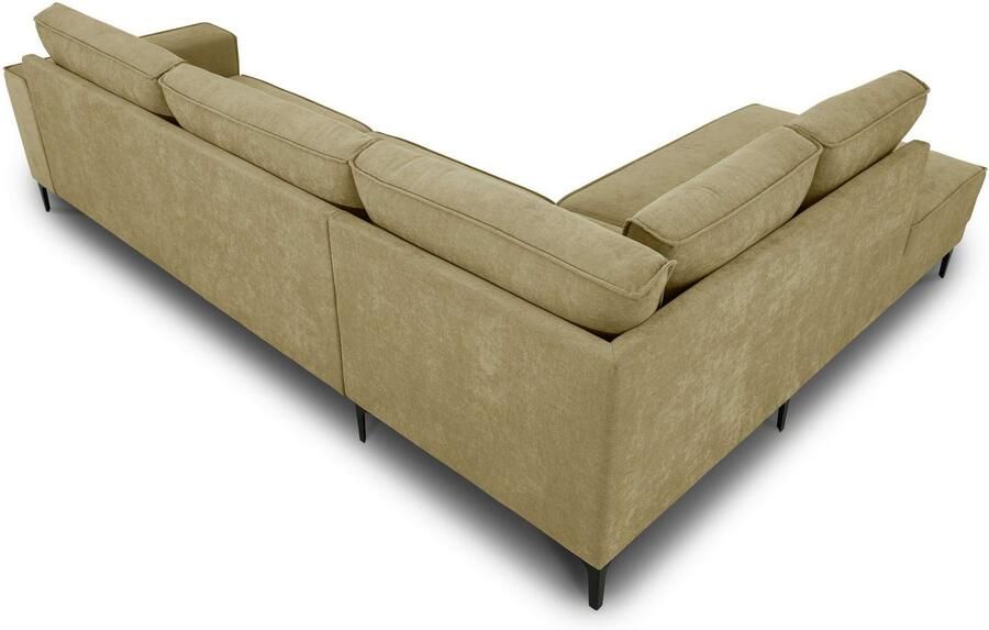 Places of Style Hoekbank Oland structuur platweefsel luxe microvezel bouclé L-vorm 289 cm golfondersteuning Scandinavisch ontwerp metalen poten - Foto 5