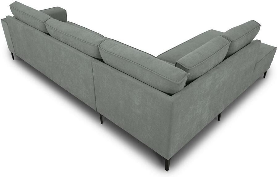 Places of Style Hoekbank Oland structuur platweefsel luxe microvezel bouclé L-vorm 289 cm golfondersteuning Scandinavisch ontwerp metalen poten - Foto 5