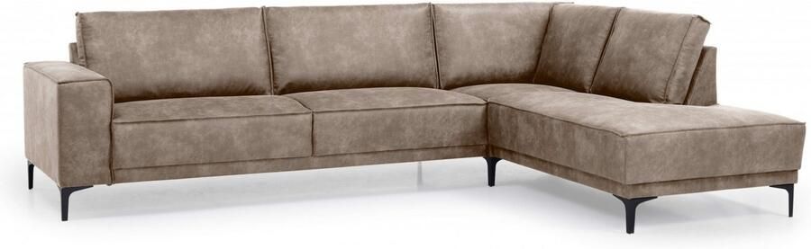 Places of Style Hoekbank Oland structuur platweefsel luxe microvezel bouclé L-vorm 289 cm golfondersteuning Scandinavisch ontwerp metalen poten - Foto 9