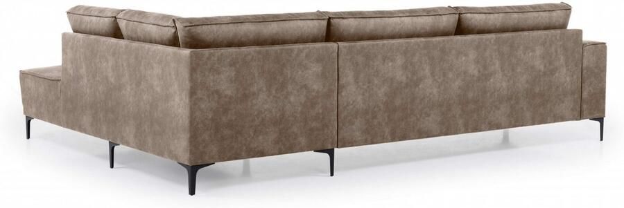 Places of Style Hoekbank Oland structuur platweefsel luxe microvezel bouclé L-vorm 289 cm golfondersteuning Scandinavisch ontwerp metalen poten - Foto 8