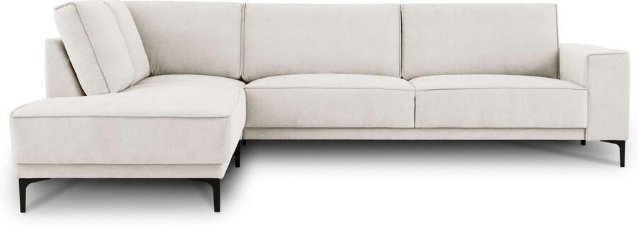 Places of Style Hoekbank Oland structuur platweefsel luxe microvezel bouclé L-vorm 289 cm golfondersteuning Scandinavisch ontwerp metalen poten - Foto 12