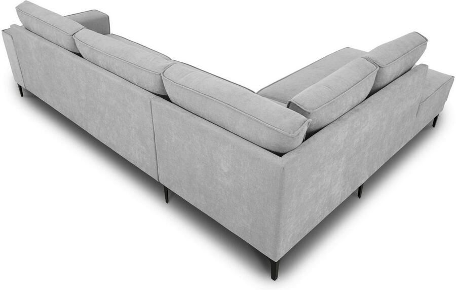 Places of Style Hoekbank Oland structuur platweefsel luxe microvezel bouclé L-vorm 289 cm golfondersteuning Scandinavisch ontwerp metalen poten - Foto 5