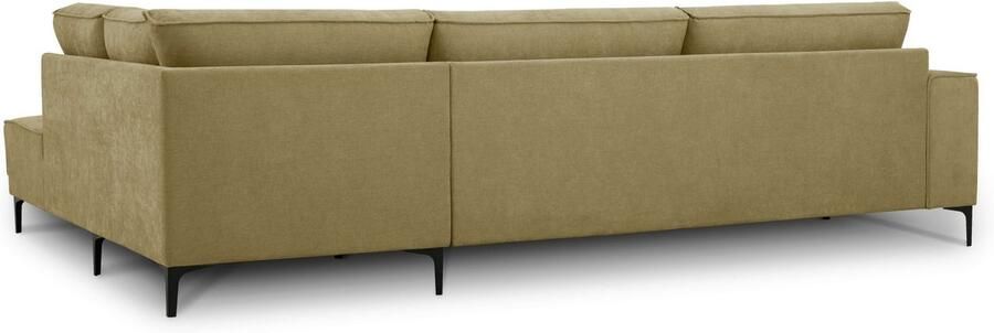 Places of Style Hoekbank Oland structuur platweefsel luxe microvezel bouclé L-vorm 289 cm golfondersteuning Scandinavisch ontwerp metalen poten - Foto 9