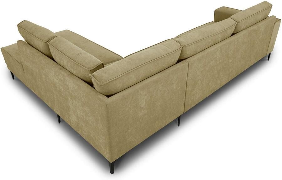 Places of Style Hoekbank Oland structuur platweefsel luxe microvezel bouclé L-vorm 289 cm golfondersteuning Scandinavisch ontwerp metalen poten - Foto 5