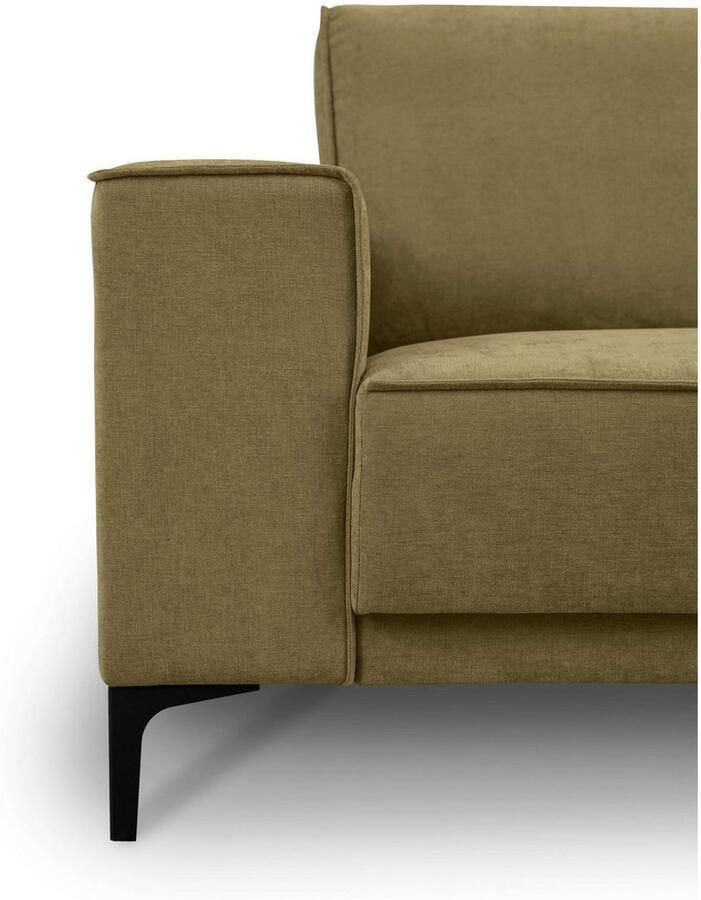 Places of Style Hoekbank Oland structuur platweefsel luxe microvezel bouclé L-vorm 289 cm golfondersteuning Scandinavisch ontwerp metalen poten