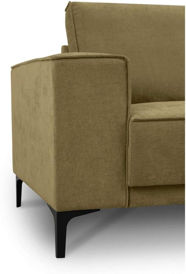 Places of Style Hoekbank Oland structuur platweefsel luxe microvezel bouclé L-vorm 289 cm golfondersteuning Scandinavisch ontwerp metalen poten - Foto 3