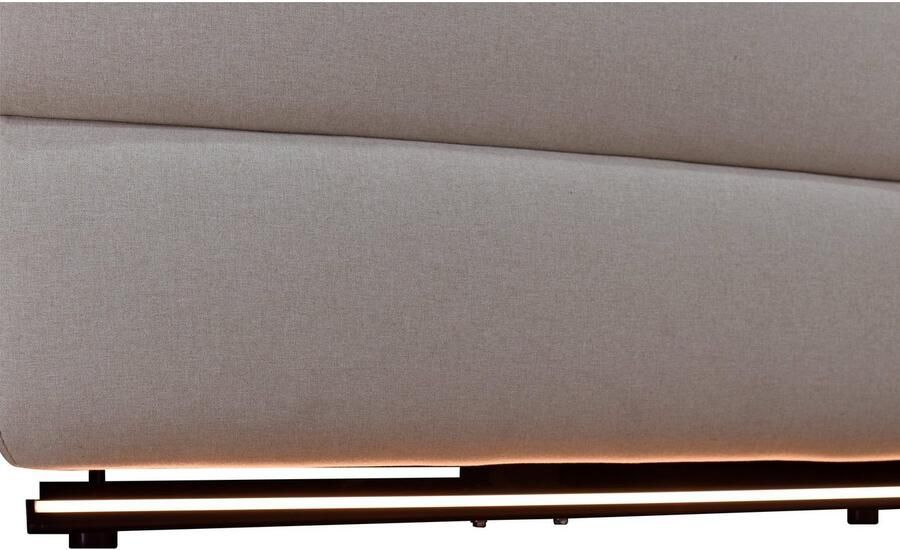 Home affaire 3-zitsbank Pareli 229 cm handmatige en elektrische relaxfunctie in 2 zits USB verstelbare hoofdsteun LED-verlichting in echt leer kunstleer geweven stof - Foto 4