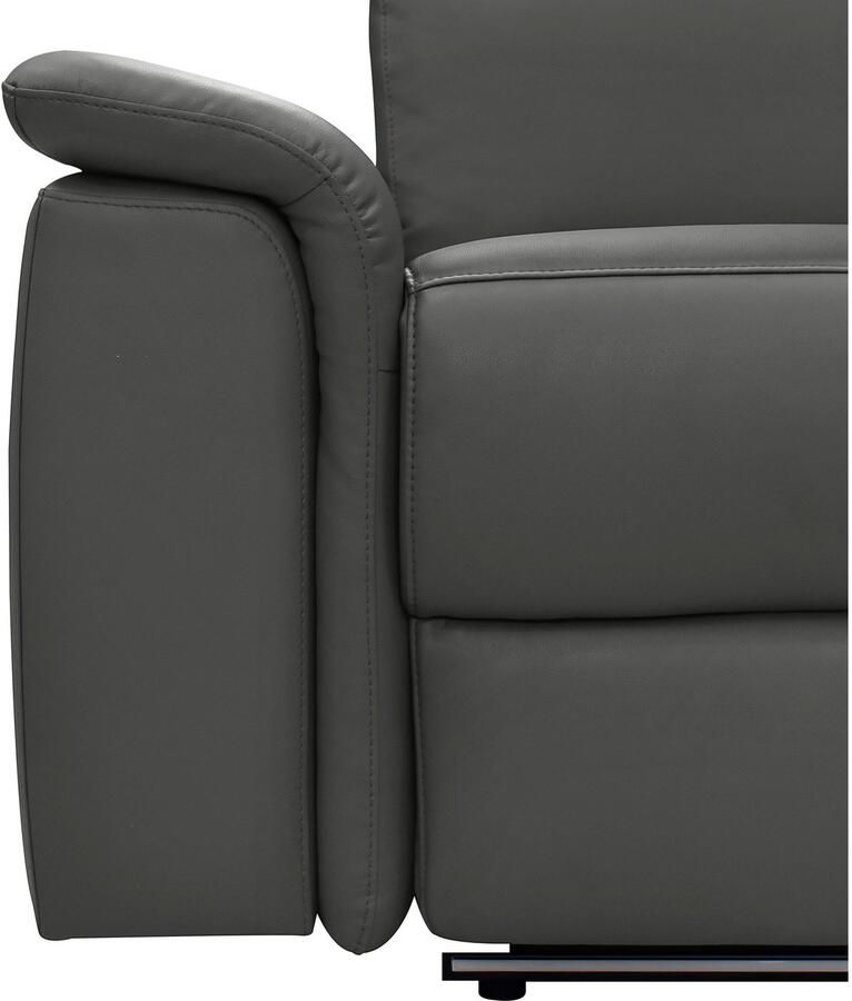 Places of Style 3-zitsbank Pareli 229 cm handmatige en elektrische relaxfunctie in 2 zits USB verstelbare hoofdsteun LED-verlichting in echt leer kunstleer geweven stof