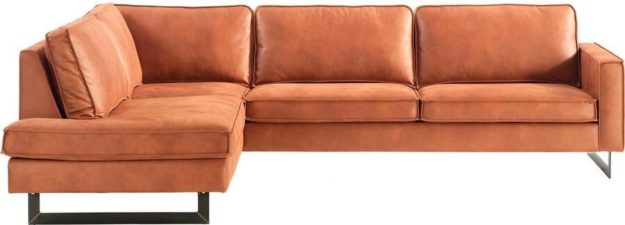 Places of Style Hoekbank Pinto 290 cm cord chenille leerlook ottomane links rechts - Foto 8