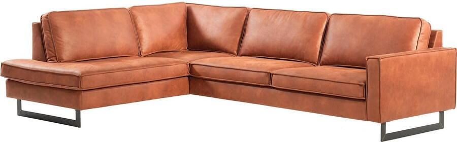 Places of Style Hoekbank Pinto 290 cm cord chenille leerlook ottomane links rechts - Foto 7