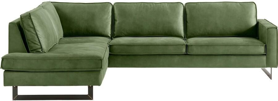 Places of Style Hoekbank Pinto 290 cm cord chenille leerlook ottomane links rechts - Foto 8