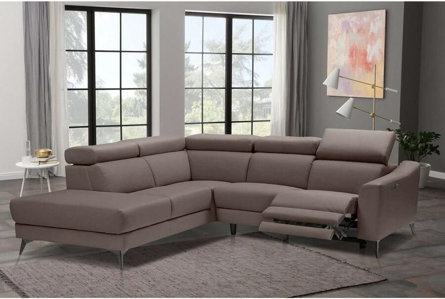 Places of Style Hoekbank Valerio met 1 elektrische relaxfunctie en usb-aansluiting - Foto 2