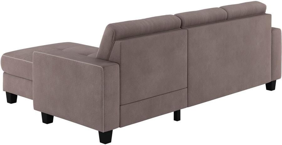 Places of Style Hoekbank Varese Kruisnaad in beige - Foto 2