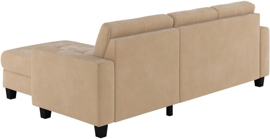 Places of Style Hoekbank Varese Kruisnaad in beige
