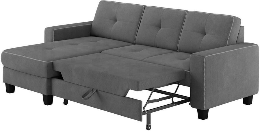 Places of Style Hoekbank Varese Kruisnaad in beige - Foto 3