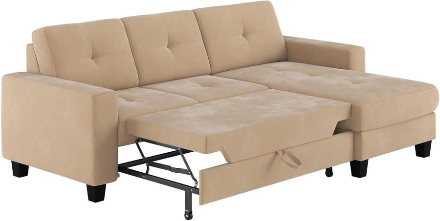 Places of Style Hoekbank Varese Kruisnaad in beige - Foto 2