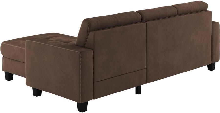 Places of Style Hoekbank Varese Kruisnaad in beige - Foto 2