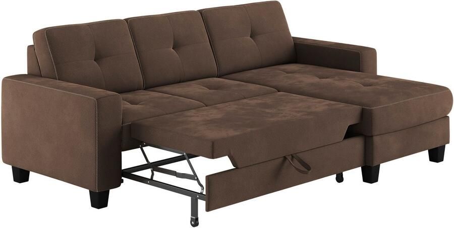 Places of Style Hoekbank Varese Kruisnaad in beige - Foto 3